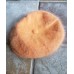 Orange Peach Soft Fuzzy 70% Angora 30% Wool Button Cap Real Fur Rabbit Hair Cute  eb-73748978